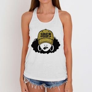 1865 Juneteenth Celebrate Black Magic Melanin  Women's Knotted Racerback Tank