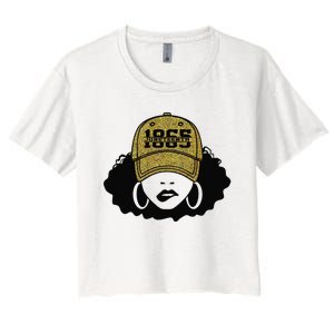 1865 Juneteenth Celebrate Black Magic Melanin  Women's Crop Top Tee