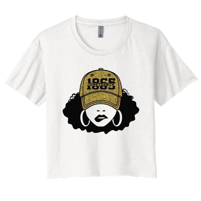 1865 Juneteenth Celebrate Black Magic Melanin  Women's Crop Top Tee