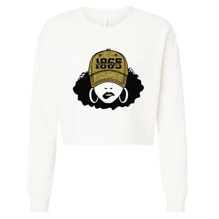 1865 Juneteenth Celebrate Black Magic Melanin  Cropped Pullover Crew