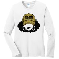 1865 Juneteenth Celebrate Black Magic Melanin  Ladies Long Sleeve Shirt