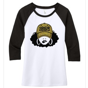 1865 Juneteenth Celebrate Black Magic Melanin  Women's Tri-Blend 3/4-Sleeve Raglan Shirt