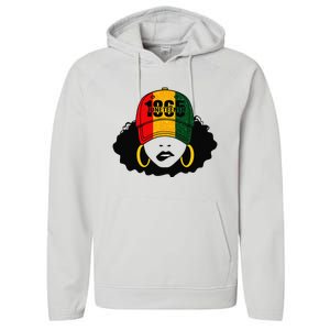 1865 Juneteenth Celebrate Black Magic Melanin  Performance Fleece Hoodie