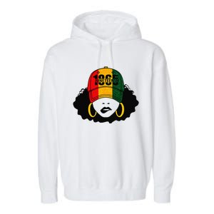 1865 Juneteenth Celebrate Black Magic Melanin  Garment-Dyed Fleece Hoodie