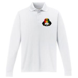 1865 Juneteenth Celebrate Black Magic Melanin  Performance Long Sleeve Polo