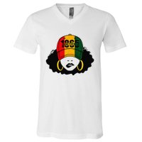 1865 Juneteenth Celebrate Black Magic Melanin  V-Neck T-Shirt