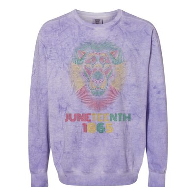 1865 Juneteenth Celebrate Lion African American Freedom Day Colorblast Crewneck Sweatshirt