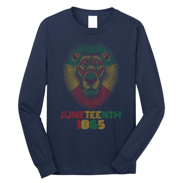 1865 Juneteenth Celebrate Lion African American Freedom Day Long Sleeve Shirt