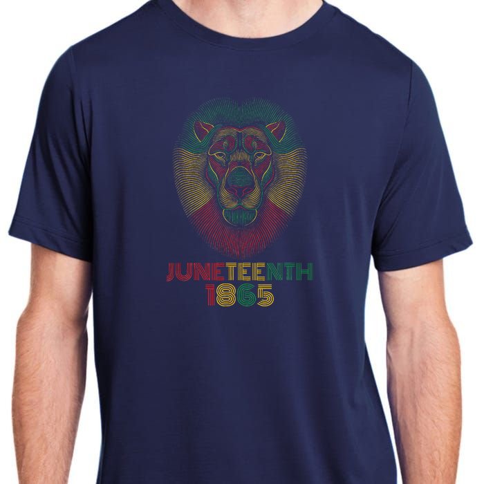 1865 Juneteenth Celebrate Lion African American Freedom Day Adult ChromaSoft Performance T-Shirt