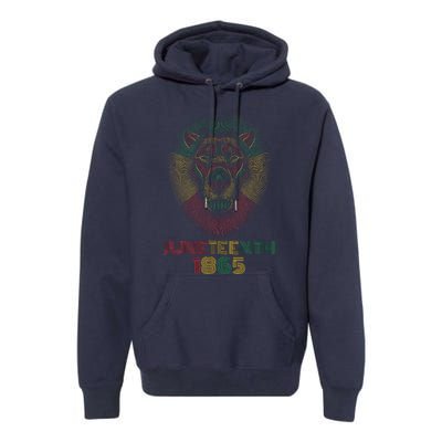 1865 Juneteenth Celebrate Lion African American Freedom Day Premium Hoodie