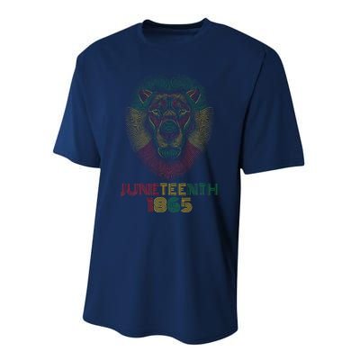 1865 Juneteenth Celebrate Lion African American Freedom Day Performance Sprint T-Shirt