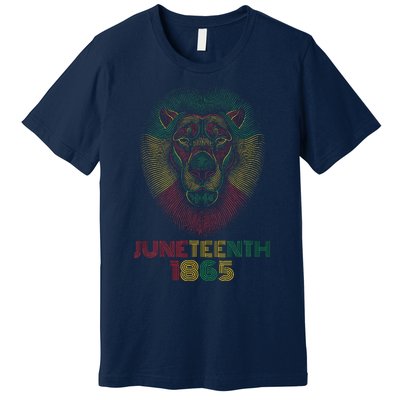 1865 Juneteenth Celebrate Lion African American Freedom Day Premium T-Shirt