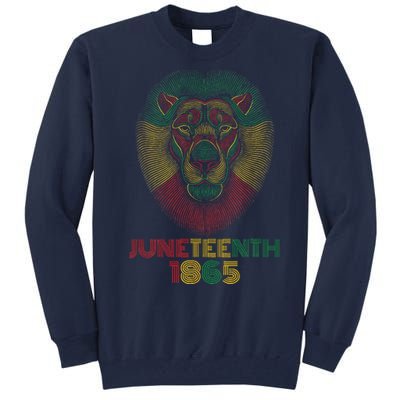 1865 Juneteenth Celebrate Lion African American Freedom Day Tall Sweatshirt