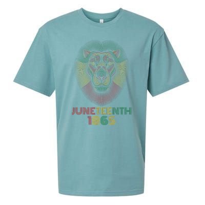 1865 Juneteenth Celebrate Lion African American Freedom Day Sueded Cloud Jersey T-Shirt