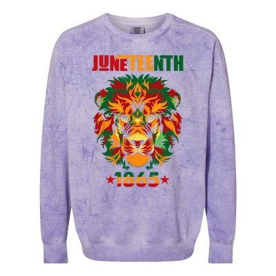 1865 Juneteenth Celebrate Lion African American Freedom Day Colorblast Crewneck Sweatshirt