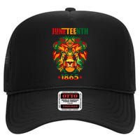 1865 Juneteenth Celebrate Lion African American Freedom Day High Crown Mesh Back Trucker Hat