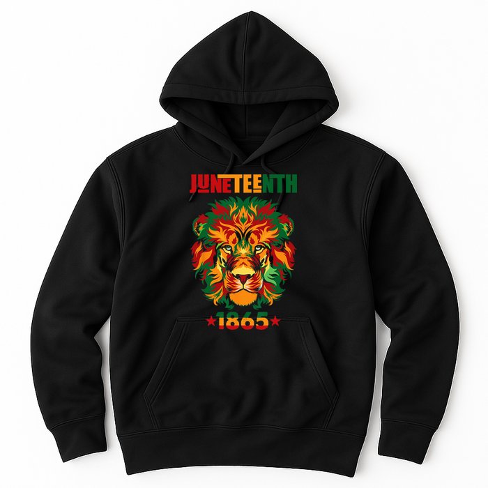 1865 Juneteenth Celebrate Lion African American Freedom Day Hoodie