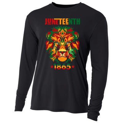 1865 Juneteenth Celebrate Lion African American Freedom Day Cooling Performance Long Sleeve Crew