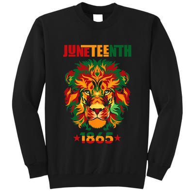 1865 Juneteenth Celebrate Lion African American Freedom Day Tall Sweatshirt