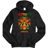 1865 Juneteenth Celebrate Lion African American Freedom Day Tie Dye Hoodie