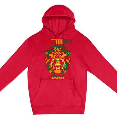 1865 Juneteenth Celebrate Lion African American Freedom Day Premium Pullover Hoodie