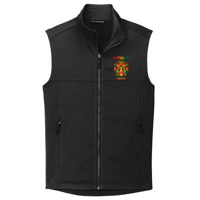 1865 Juneteenth Celebrate Lion African American Freedom Day Collective Smooth Fleece Vest