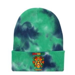 1865 Juneteenth Celebrate Lion African American Freedom Day Tie Dye 12in Knit Beanie