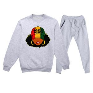 1865 Juneteenth Celebrate Black Magic Melanin  Premium Crewneck Sweatsuit Set