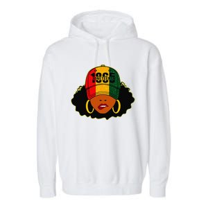 1865 Juneteenth Celebrate Black Magic Melanin  Garment-Dyed Fleece Hoodie