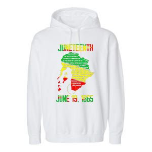 1865 Juneteenth Celebrating Black Black Queen African Garment-Dyed Fleece Hoodie