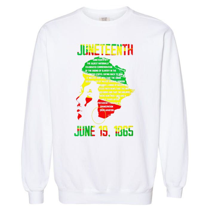 1865 Juneteenth Celebrating Black Black Queen African Garment-Dyed Sweatshirt