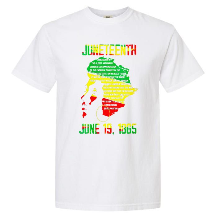 1865 Juneteenth Celebrating Black Black Queen African Garment-Dyed Heavyweight T-Shirt