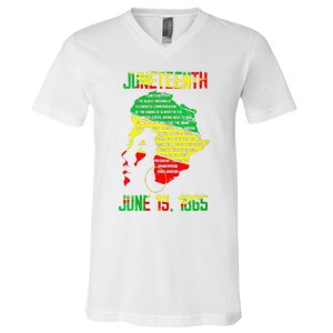 1865 Juneteenth Celebrating Black Black Queen African V-Neck T-Shirt