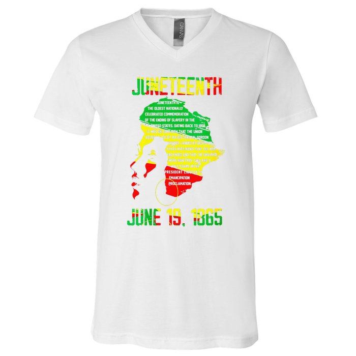 1865 Juneteenth Celebrating Black Black Queen African V-Neck T-Shirt