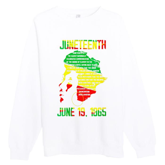 1865 Juneteenth Celebrating Black Black Queen African Premium Crewneck Sweatshirt