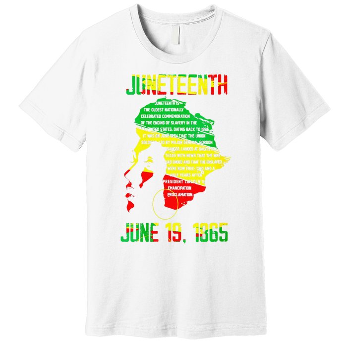 1865 Juneteenth Celebrating Black Black Queen African Premium T-Shirt