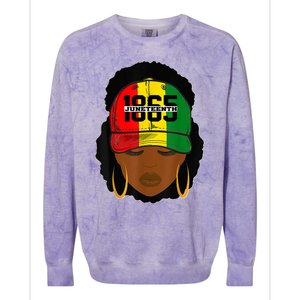 1865 Juneteenth Celebrate Black Magic Melanin Women Colorblast Crewneck Sweatshirt