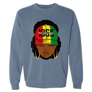 1865 Juneteenth Celebrate Black Magic Melanin Women Garment-Dyed Sweatshirt