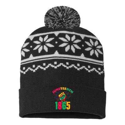 1865 Juneteenth Celebrate African American Freedom Day USA-Made Snowflake Beanie