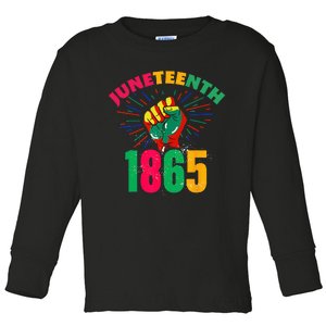 1865 Juneteenth Celebrate African American Freedom Day Toddler Long Sleeve Shirt