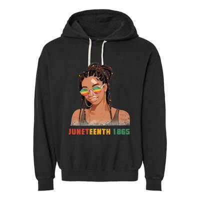 1865 Juneteenth Celebrate African American Freedom Day Garment-Dyed Fleece Hoodie