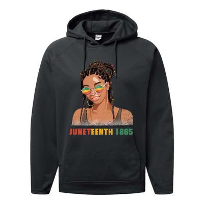 1865 Juneteenth Celebrate African American Freedom Day Performance Fleece Hoodie