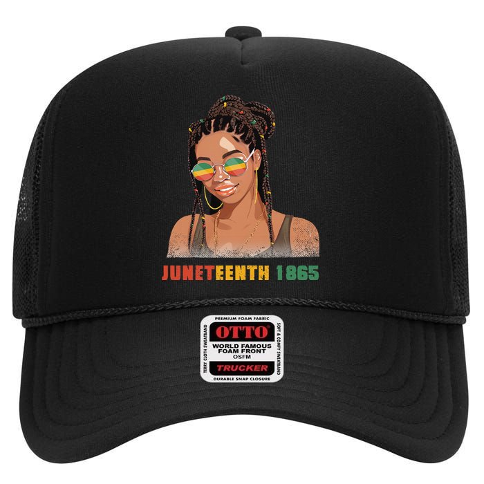 1865 Juneteenth Celebrate African American Freedom Day High Crown Mesh Back Trucker Hat