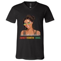 1865 Juneteenth Celebrate African American Freedom Day V-Neck T-Shirt