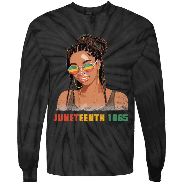 1865 Juneteenth Celebrate African American Freedom Day Tie-Dye Long Sleeve Shirt