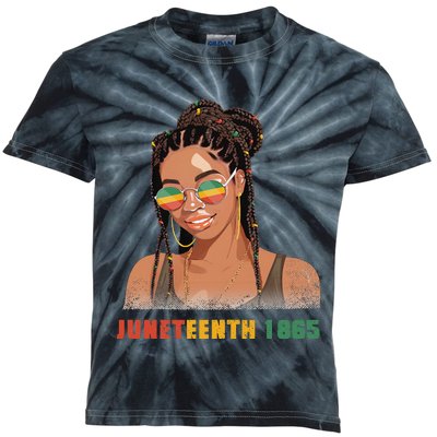 1865 Juneteenth Celebrate African American Freedom Day Kids Tie-Dye T-Shirt