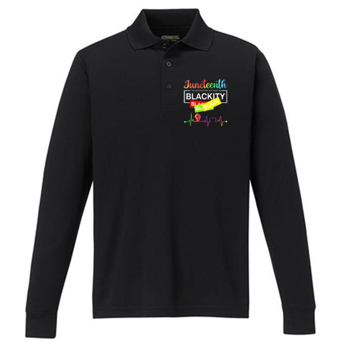 1865 Juneteenth Celebrate African American Freedom Day Performance Long Sleeve Polo