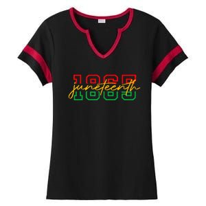 1865 Juneteenth Celebrate African American Freedom Day Ladies Halftime Notch Neck Tee