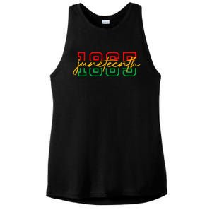 1865 Juneteenth Celebrate African American Freedom Day Ladies PosiCharge Tri-Blend Wicking Tank