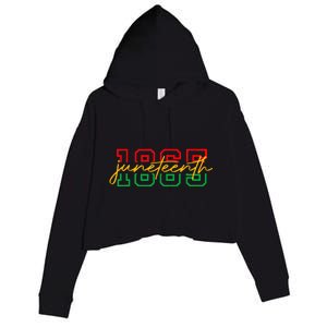 1865 Juneteenth Celebrate African American Freedom Day Crop Fleece Hoodie